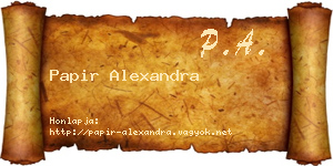 Papir Alexandra névjegykártya